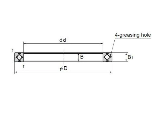 RA13008 crossed roller bearing structure